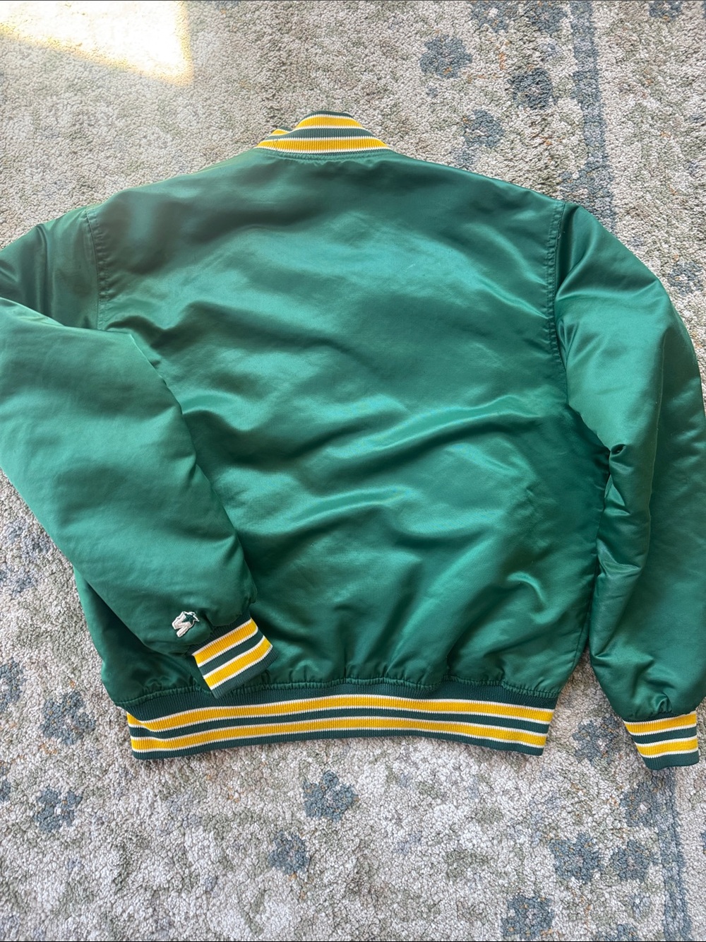 STARTER Oakland Athletics MLB Satin Bomber Jacket L - Picture 4 of 4